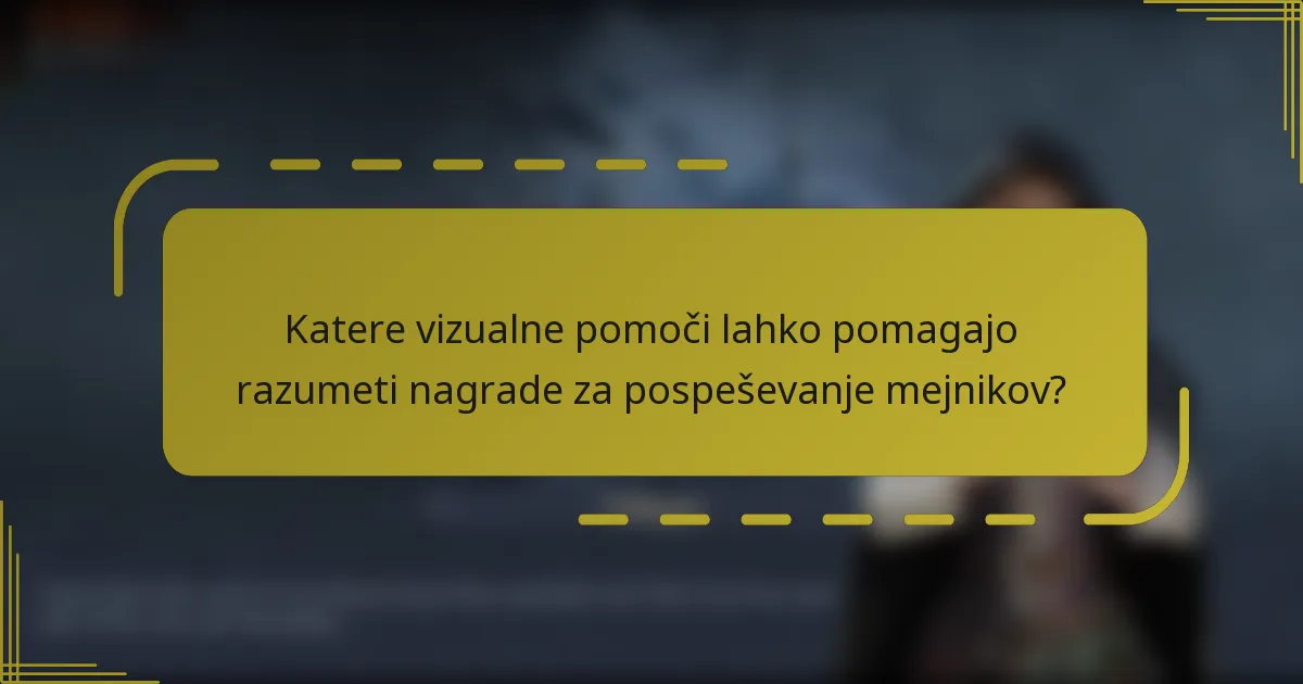 Katere vizualne pomoči lahko pomagajo razumeti nagrade za pospeševanje mejnikov?
